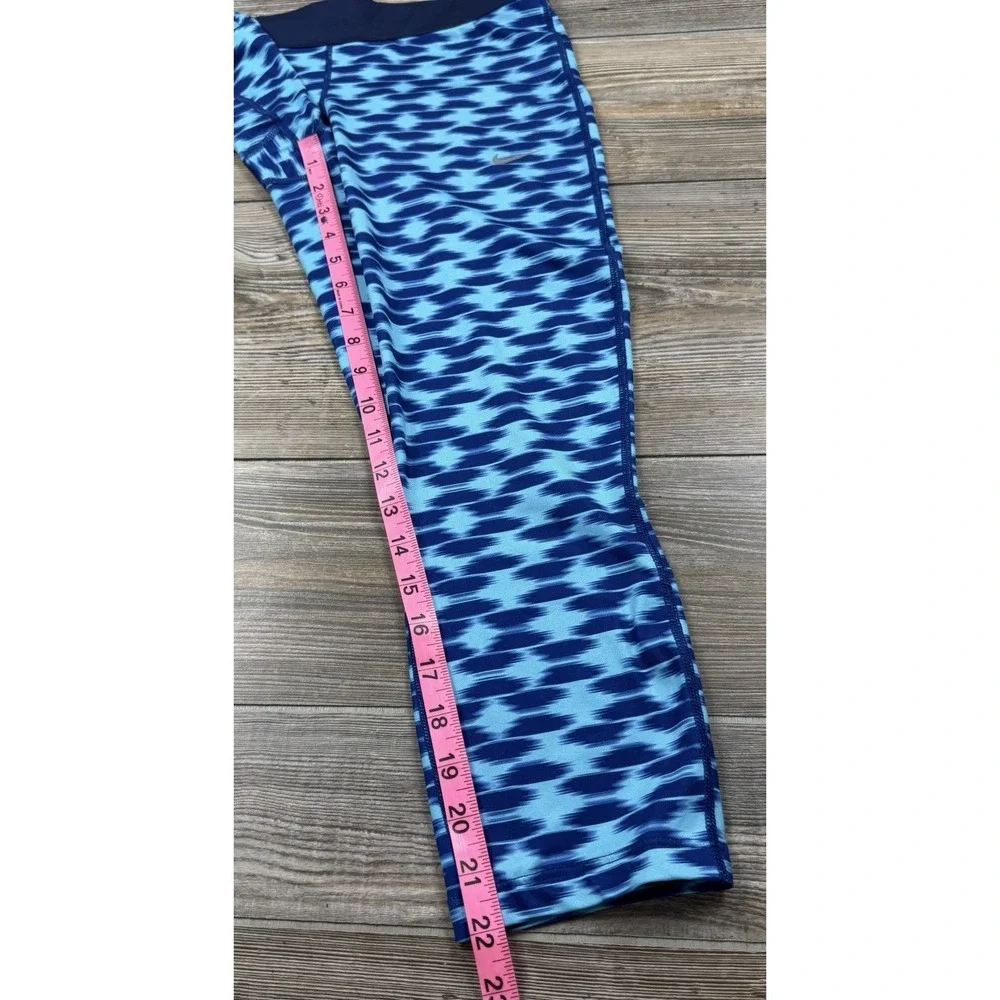 Nike Dri Fit Pants Leggings‎ Blue Run Fast Live Fearless Capri Cropped Size Med